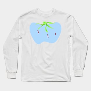 Blue green tomatoes digital art Long Sleeve T-Shirt